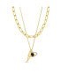 Kensie rhinestone Double Layered Evil Eye Lightning Bolt Necklace Set - фото #1