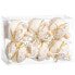 Ёлочные шарики Белый Позолоченный Polyfoam Ткань Бант 6 x 6 x 6 cm (6 штук)