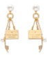 Gold-Tone Imitation Pearl, Logo & Shoe Charm Drop Earrings