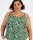 Фото #3 товара Plus Size Printed Cowlneck Camisole Top, Created for Macy's