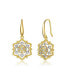 Rhodium and 14K Gold Plated Cubic Zirconia Hook Earrings - фото #1