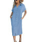 ფოტო #1 პროდუქტის Women's Denim Short Sleeve Button Down Cover Up Dress