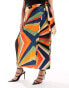 Never Fully Dressed Plus Jaspre midaxi skirt in starburst print