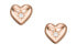 Romantic bronze heart earrings with crystals JFS00609791