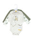Фото #2 товара Baby Boys Cotton Long-Sleeve Bodysuits, Forest Deer 3-Pack