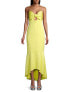 Aidan by Aidan Mattox Tie Front MIDI Dress Sun Yellow 10