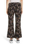 Women's A.l.c. Felix Print Silk Crop Flare Pants, Size 2 - Black 153327