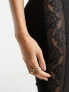 Vesper bandeau lace insert midi dress in black