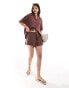 Фото #1 товара Iisla & Bird loose fit beach shorts co-ord in brown