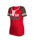 Фото #2 товара Women's Red Tampa Bay Buccaneers Raglan Lace-Up T-shirt