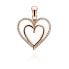 Charming bronze heart pendant with zircons PT13R