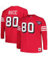Фото #1 товара Men's Jerry Rice Scarlet San Francisco 49ers Big and Tall Cut and Sew Player Name and Number Long Sleeve T-shirt