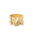 ფოტო #2 პროდუქტის Women's Faceted Mk Band Ring 14K Gold Plated Brass with Clear Stones