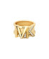 Фото #2 товара Women's Faceted Mk Band Ring 14K Gold Plated Brass with Clear Stones