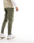 ASOS DESIGN tapered cargo trousers in khaki