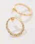 Фото #2 товара Mango textured hoop earrings in gold