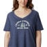 Фото #9 товара Columbia Women's Mount Rose Relaxed Tee Shirt, Nocturnal Heather/CSC Badge, 1X