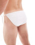 ASOS DESIGN swim brief with tie sides in white