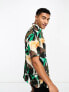 Фото #4 товара River Island short sleeve floral printed shirt in green