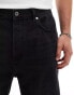 HUGO Blue nate loose fit denim jeans in charcoal grey