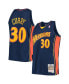 Men's Stephen Curry Navy Golden State Warriors 2009-10 Hardwood Classics Swingman Player Jersey Синий, 3XL - фото #2