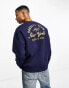 New Look varsity print sweatshirt in navy