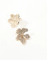 Accessorize pave flower stud earrings in gold