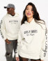 ASOS DESIGN unisex oversized license hoodie with large Guns N' Roses graphics in beige