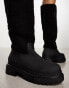 Public Desire Mason borg chunky knee boots in black