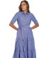 Фото #4 товара Women's Cotton Tiered Ruffle-Hem Shirtdress