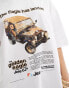 ASOS DESIGN oversized t-shirt with eagle jeep licence graphic in white