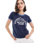 Фото #1 товара Superdry Athletic essentials beach graphic ringer t-shirt in richest navy