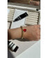 ფოტო #2 პროდუქტის 18K Gold Plated Freshwater Pearls Chunky Chain with Glass Red Heart Charm - Kokoro Bracelet 9" For Women and Girls