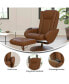 Massaging Multi-Position Plush Recliner Chair With Side Pocket And Ottoman