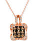 Фото #1 товара Le Vian chocolatier® Diamond Square Cluster 18" Pendant Necklace (1/2 ct. t.w.) in 14k Rose Gold