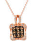 Фото #1 товара Chocolatier® Diamond Square Cluster 18" Pendant Necklace (1/2 ct. t.w.) in 14k Rose Gold