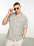 Bershka rustic relaxed shirt in sage Salbei, XL - фото #1