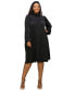 ფოტო #1 პროდუქტის Plus Size Amal Mock Neck Dress