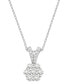 ფოტო #1 პროდუქტის Diamond Flower Cluster Pendant Necklace (1 ct. t.w.) in 14k White Gold, 16" + 4" extender, Created for Macy's