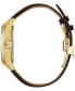 ფოტო #2 პროდუქტის Men's Automatic Wilton GMT Brown Leather Strap Watch 43mm