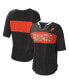 Фото #1 товара Women's Black and Orange San Francisco Giants Lead Off Notch Neck T-shirt