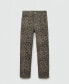 Фото #2 товара Women's Leopard-Print Straight Jeans