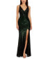 ფოტო #1 პროდუქტის Women's Jordana Side-Slit Sequin Gown