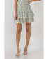 Women's Floral Lace Trim Detail MIni Skirt