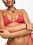 Фото #3 товара Weekday Move bikini top in red