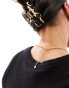 Orelia 18k gold plated textured wave chain necklace