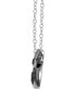 Black & White Diamond Spider Pendant Necklace (1/6 ct. t.w.) in Sterling Silver & Black Rhodium-Plate, 16" + 2" extender