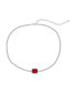 ფოტო #3 პროდუქტის Sterling Silver Asscher-Cut CZ Tennis Choker (Blue Or Red)