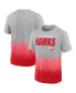 Фото #1 товара Men's Heathered Gray and Red Atlanta Hawks Board Crasher Dip-Dye T-shirt