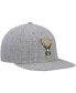 Фото #4 товара Men's Heathered Gray Milwaukee Bucks 2.0 Snapback Hat